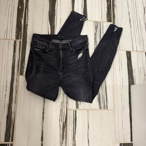 Black Orchid Dark Wash Distressed Skinny Jeans